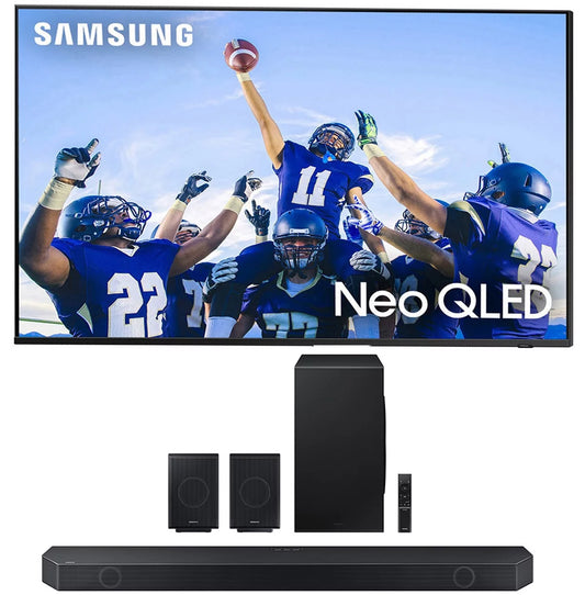 Samsung QN55QN90CAFXZA 55 Neo QLED Smart TV with 4K Upscaling with a Samsung HW-Q990C 11.1.4ch Soundbar with Rear Speakers and Dolby Atmos (2023)