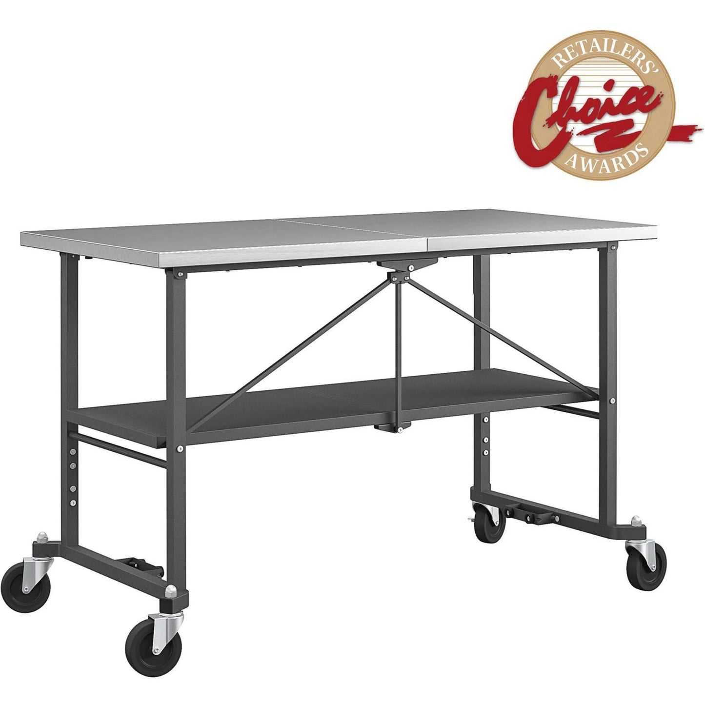 Novogratz BBQ Food Prep Station, Charcoal Gray