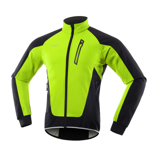 Men Cycling Jacket Waterproof Windproof Thermal Fleece Bike Jersey MTB Riding Running Autumn Winter Jacket Coat