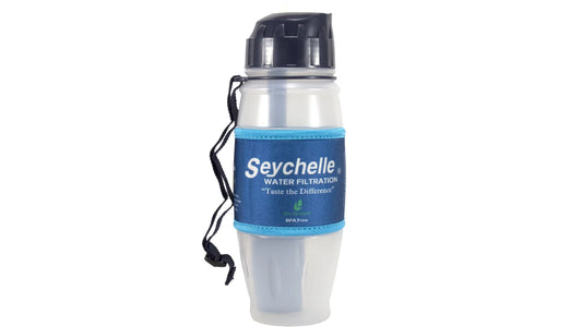Seychelle 28oz Flip Top Water Filter Bottle for Travel and Camping
