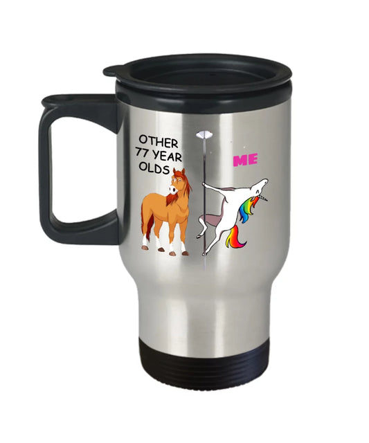 Unicorn Birthday gift 77th Birthday Gift for Women - Other 77 Year Olds Me Unicorn Coffee Mug - Premium 14 oz Travel Coffee Mug for Grandma, Mom, Sist…