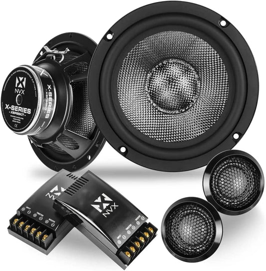 NVX XSP65KIT 6.5 2-Way Component Speaker System with Carbon Fiber Cones and 25mm Silk Dome Tweeters