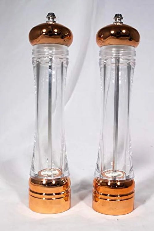 Copper Kitchen Inspired Home 10.5\ Salt & Pepper Mill Set Copper Clad Acrylic