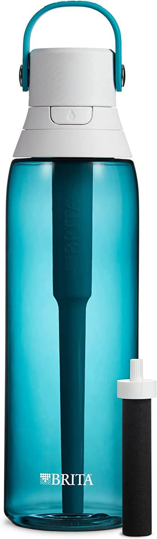 Brita Insulated Filtered Water Bottle with Straw, Reusable, BPA Free Plastic, Sea Glass, 26 Ounce