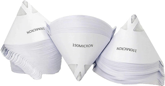 Premium Paint Strainers With Fine 190 Micron Filter Tips - Premium Ultra-Flow Clear Nylon Mesh - Cone Paint Filter Screen (250)