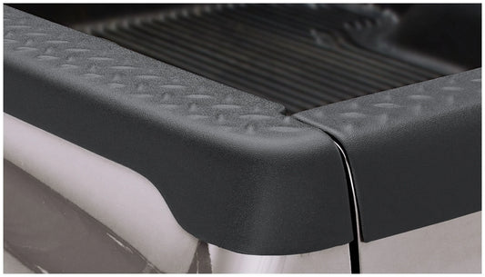 Bushwacker by RealTruck Ultimate BedRail Caps - DiamondBack w/o Stake Holes | 2-Piece Set, Black, Smooth Finish | 59511 | Compatible with 2002-2008 Dodge Ram 1500; 2003-2009 Ram 2500, 3500 w/ 8' Bed