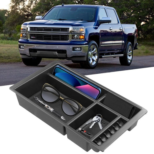 Center Console Organizer for (2014 2015 2016 2017 2018) Chevy Silverado/GMC Sierra, (2015-2020) Chevy Suburban/Tahoe/GMC Yukon, Console Organizer Compatible with Chevrolet 14-18 Models