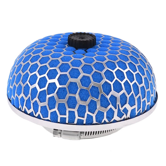 Unique Bargains Car Stainless Steel Mesh Blue Micro Foam Air Flow Filter 76mm 3 Dia