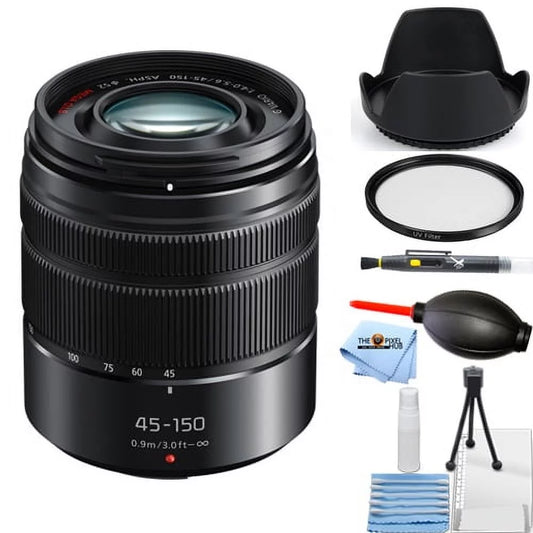 Panasonic Lumix G Vario 45-150mm f/4-5.6 ASPH. MEGA O.I.S Lens White Box Bundle