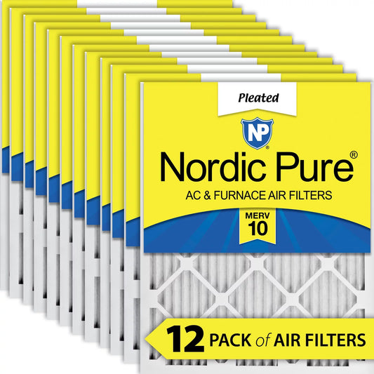 20x25x1 (19_1/2x24_1/2) Pleated MERV 10 Air Filters 12 Pack