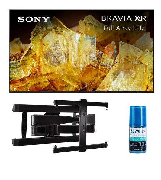 Sony XR75X90L 75 inch 4K BRAVIA XR Full Array LED Smart Google TV with a Sanus VLF728-B2 Full Motion Wall Mount and Walts HDTV Screen Cleaner Kit (2023)