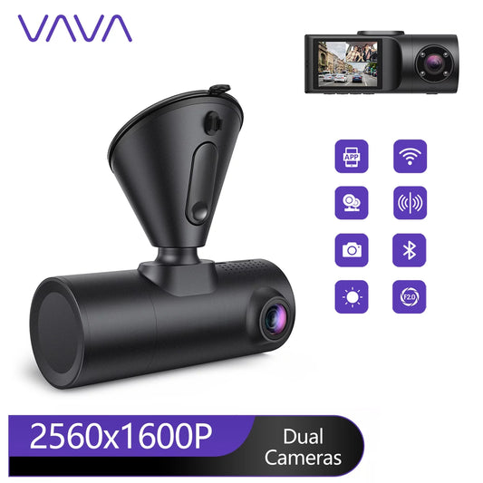 Dual Dash Cam for Cars, VAVA Front and Interior Car Dashboard Camera, 2K Driving Recorder with Sony Sensor