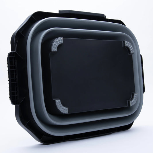 Auto Drive Collapsible Silicone Cargo Storage Organizer, Black and Gray