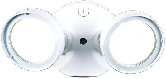 Halo TGS2S402DRRW Selectable 2500, 2000, 1500 Lumens LED Security Light with Dusk to Dawn Sensor, 2 Round Heads, White