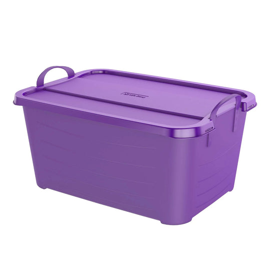 Life Story Stackable Organization Storage Tote Container, 55 Quart (12 Pack)