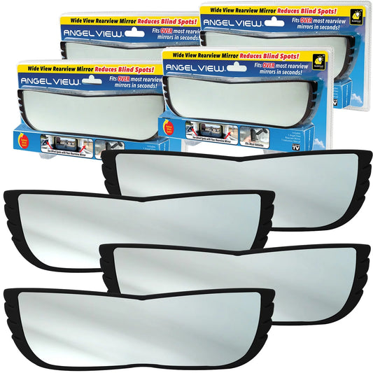Angel View 4 Pack AS-SEEN-ON-TV Wide-Angle Rearview Mirror Reduces Blind Spots