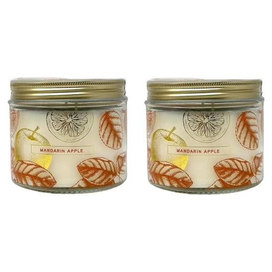 Mandarin Apple Luxury Candles - Luxurious Fragrances and a Long-Lasting Burn, Made with Natural Soy Wax and Essential Oils - Pack of 2