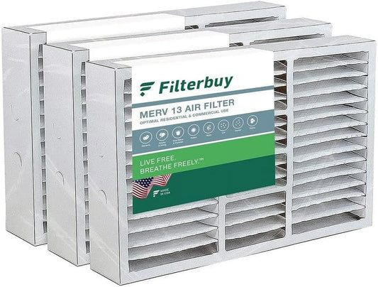 Filterbuy 17.5x27x5 MERV 13 Pleated HVAC AC Furnace Air Filters for Trane Perfect Fit (3-Pack)