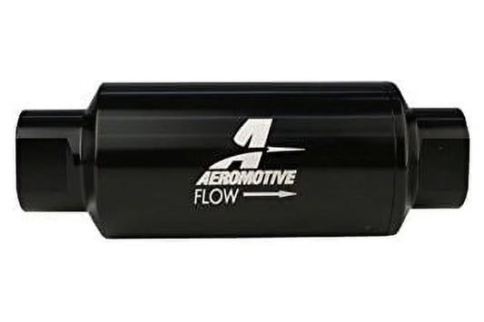 Aeromotive 12324 Filter, In-Line, 100-Micron Stainless Mesh Element, ORB-10 Port, Bright-Dip Black, 2 OD