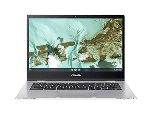 Restored ASUS Chromebook CX1, 14 Full HD NanoEdge Display, Intel Celeron N3350 Processor, 64GB Storage, 4GB RAM, Chrome OS, Transparent Silver, CX1400CNA-AS44F