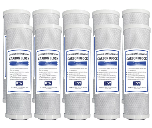10 Pack Activated Carbon Block Water Filter Replacement – 5 Micron, 10 inch Filter – Under Sink and Reverse Osmosis System