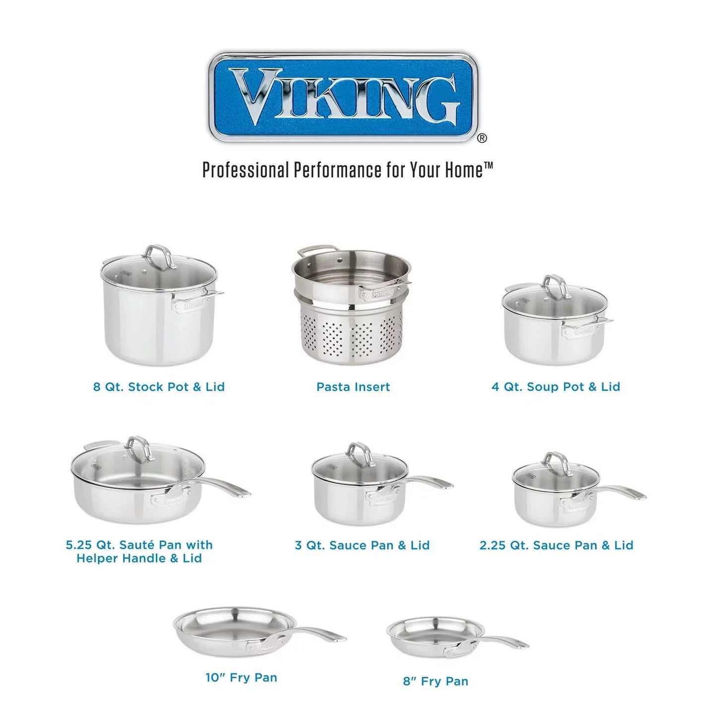 Viking 13-Piece Tri-Ply Cookware Set