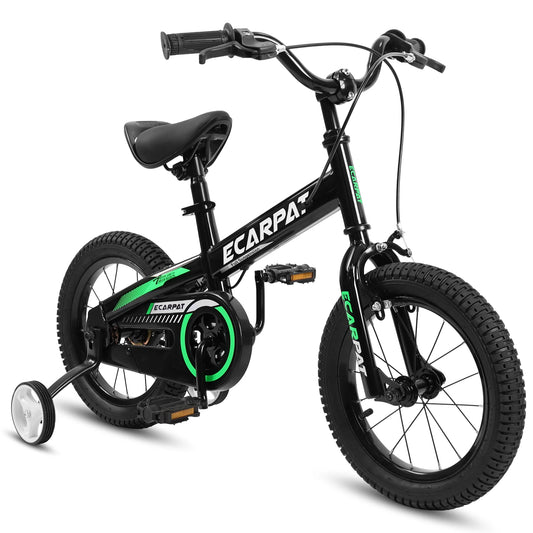 RooRuns C16112A Kid's Bike 16 Inch Wheels,1-Speed Boys Girls Child Bicycles For 4-7Years,With Removable Training Wheels Baby Toys,Coaster+V Brake