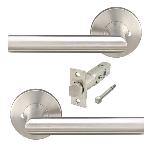 Inox Ra105l472 Frankfurt Privacy Door Lever Set - Stainless Steel