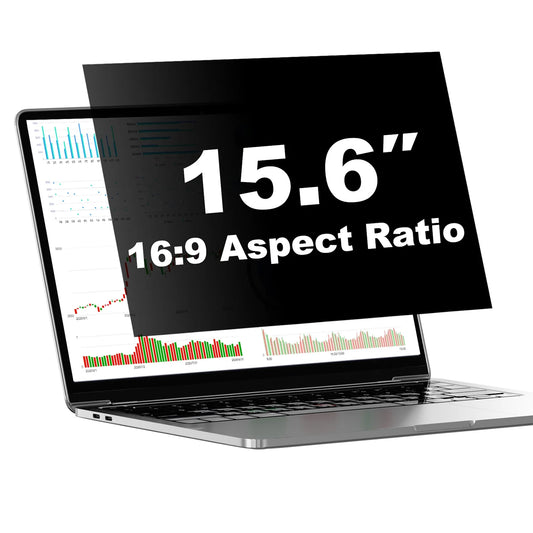 Pozlle 15.6 Inch Laptop Privacy Screen Shield for 16:9 Widescreen Computer Monitor - Anti-Glare Blue Light Privacy Filters and Anti Spy Privacy Screen Protector Film[2 Pack]