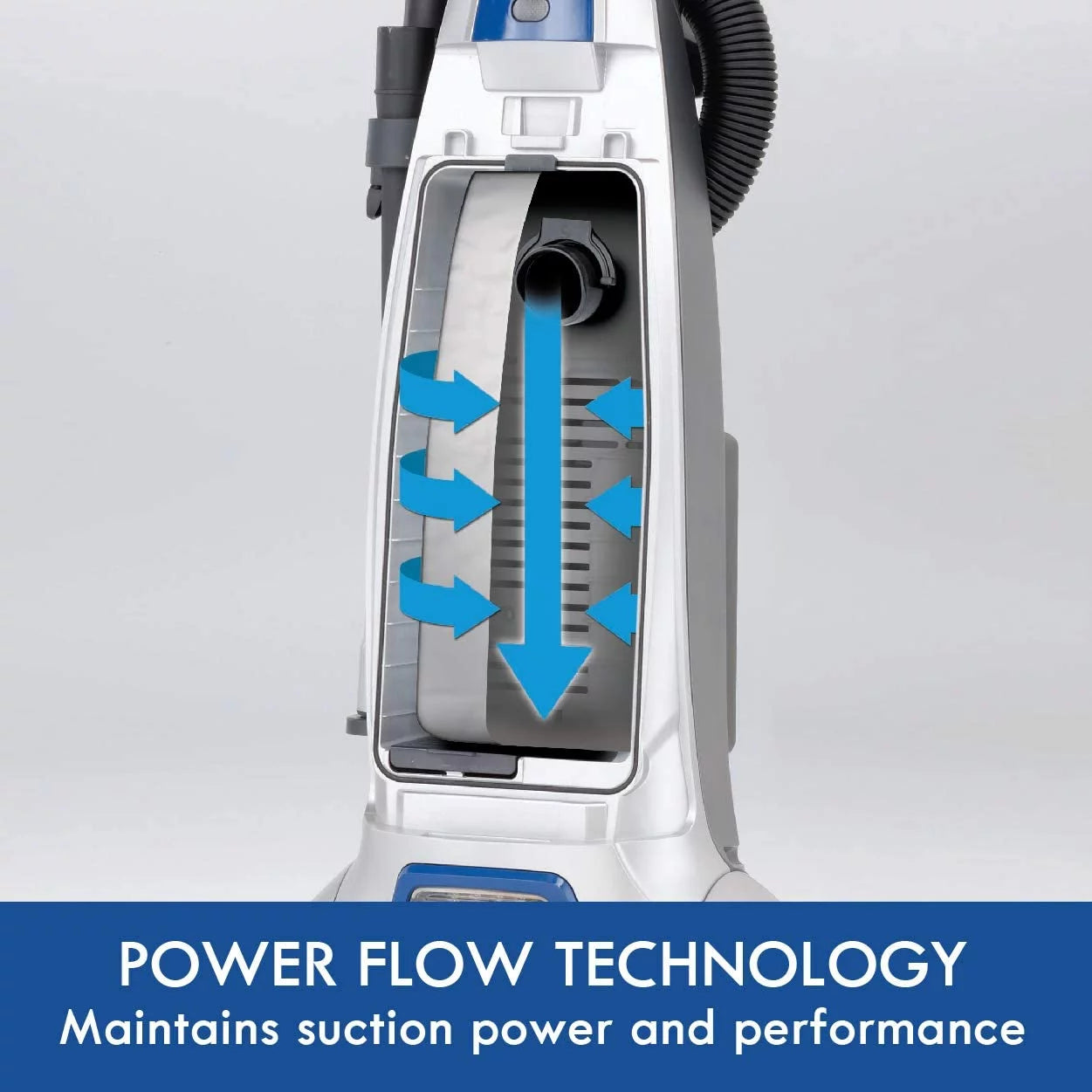 FJU Floorcare Upright Bagged Vacuum, Blue/Silver