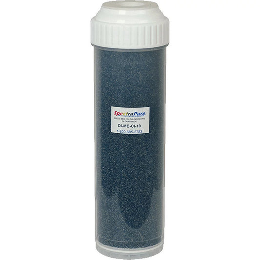 SpectraPure Refillable Mixed-Bed DI Cartridge - Color-Indicating - 10 - DI-MB-CI-10