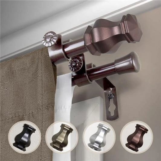 0.625 in. Dia. Nolan Double Curtain Rod, Cocoa - 84-120 in.