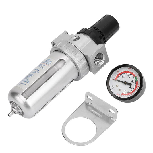 Filter Pressure Regulator BSP 1/2 Air Compressor Moisture Aluminum Water Trap Filter Regulator with Mount Connection