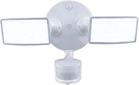 Halo Outdoor TGS2S402MSRW Lumen Selectable 2500 Lumens, 2000 Lumens, 1500 Lumens LED Security Light with 180 Motion Activated Sensor, 2 Square Heads, White