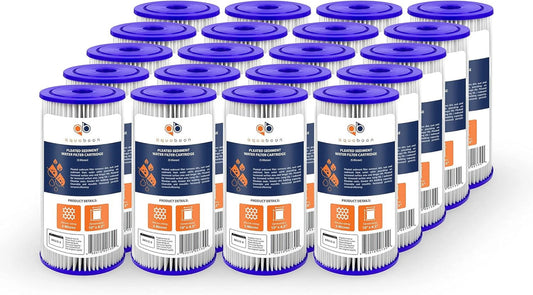 10 X 4.5 Whole House Water Filter Replacement Cartrid - 5 Micron Pleated Sediment Whole Home Well Water Filter - Fits R50-BBSA, FXHSC, GXWH35F, GXWH40L Replacement Filter 20-Pack