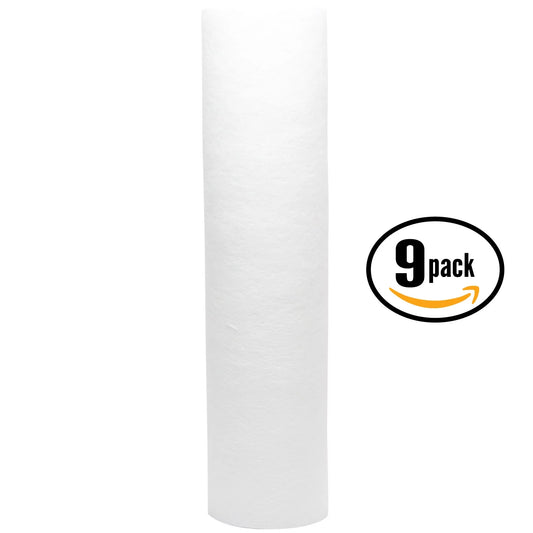 9-Pack Replacement DuPont CH2 Polypropylene Sediment Filter - Universal 10-inch 5-Micron Cartridge for DuPontTM Complete Home Filtration Kit CH2 Series - Denali Pure Brand