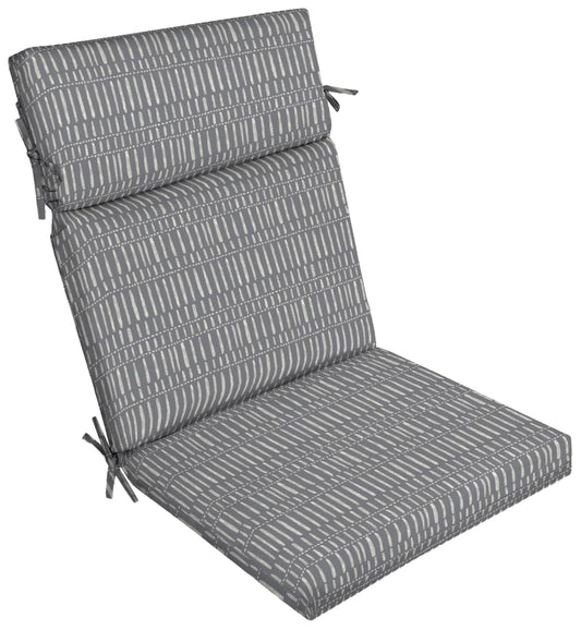 Better Homes & Gardens 44 x 21 Grey Dashed Rectangle Outdoor Chair Cushion, 1 Piece