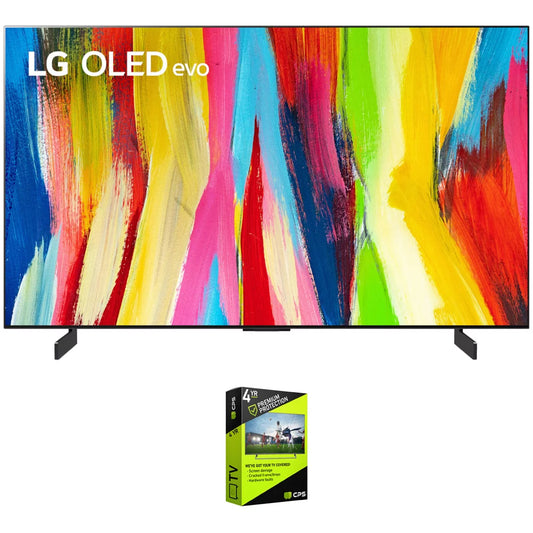 LG OLED77C2PUA 77 inch HDR 4K Smart OLED TV (2022) Bundle with 4 Year Premium Extended Warranty