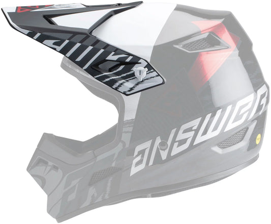 Answer AR3 Ronin Helmet Replacement Visor/Peak Black/White/Crimson