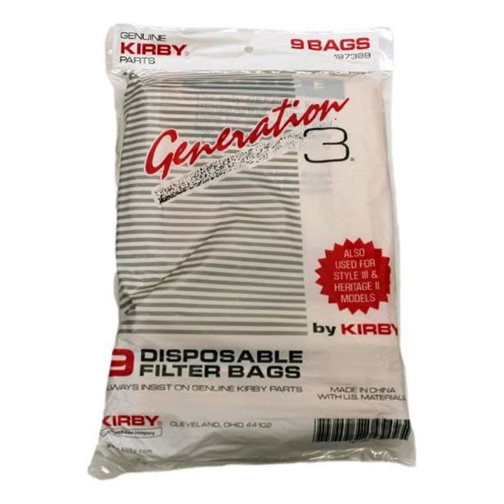 Kirby Vacuum Bags Generation 3 9 Pack OEM # 197389