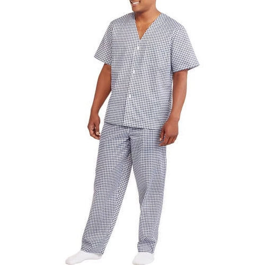 Fruit of the Loom Men's and Big Men's Short Sleeve, Long Leg Pajama Set
