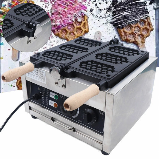 SHZICMY 3 Grids Commercial Electric Waffle Maker Honeycomb Waffle Pop Maker Nonstick 1500W