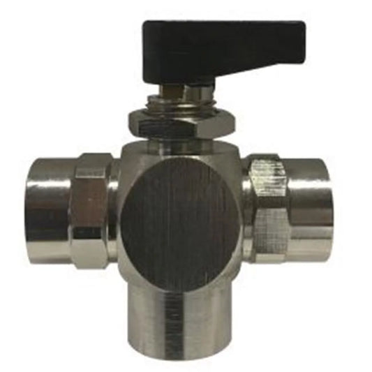 Midland Industries 466900 0.12 FIP Three Way Open Center Panel Mounted N-P Ball Valve