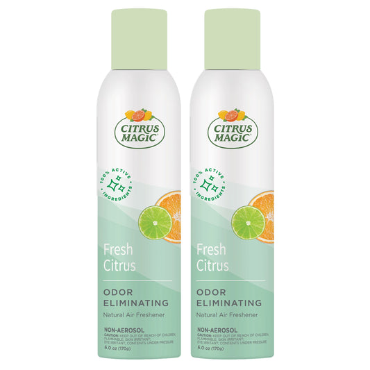 Citrus Magic Natural Odor Eliminating Air Freshener Spray, Fresh Citrus, 6-Ounce, Pack of 2