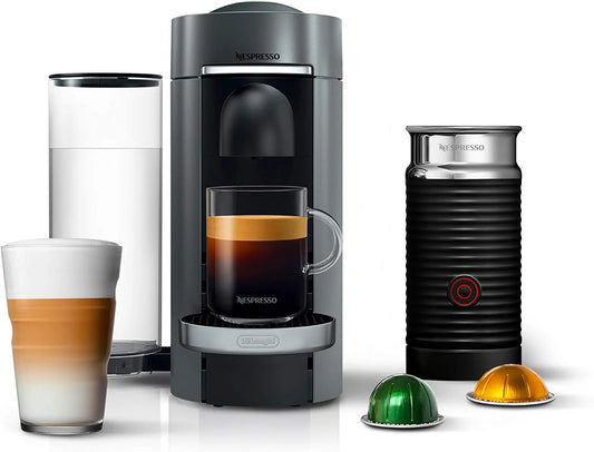 Excellent Nespresso VertuoPlus Deluxe Coffee and Espresso Machine by De'Longhi with Milk Frother  Titan