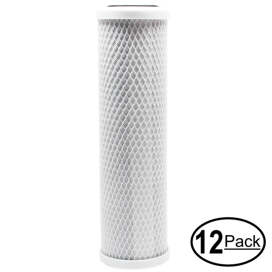 16-Pack Replacement for MaxWater 101048 Activated Carbon Block Filter - Universal 10 inch Filter for MaxWater 5 stage 125 gpd reef aquarium reverse osmosis water System - Denali Pure Brand