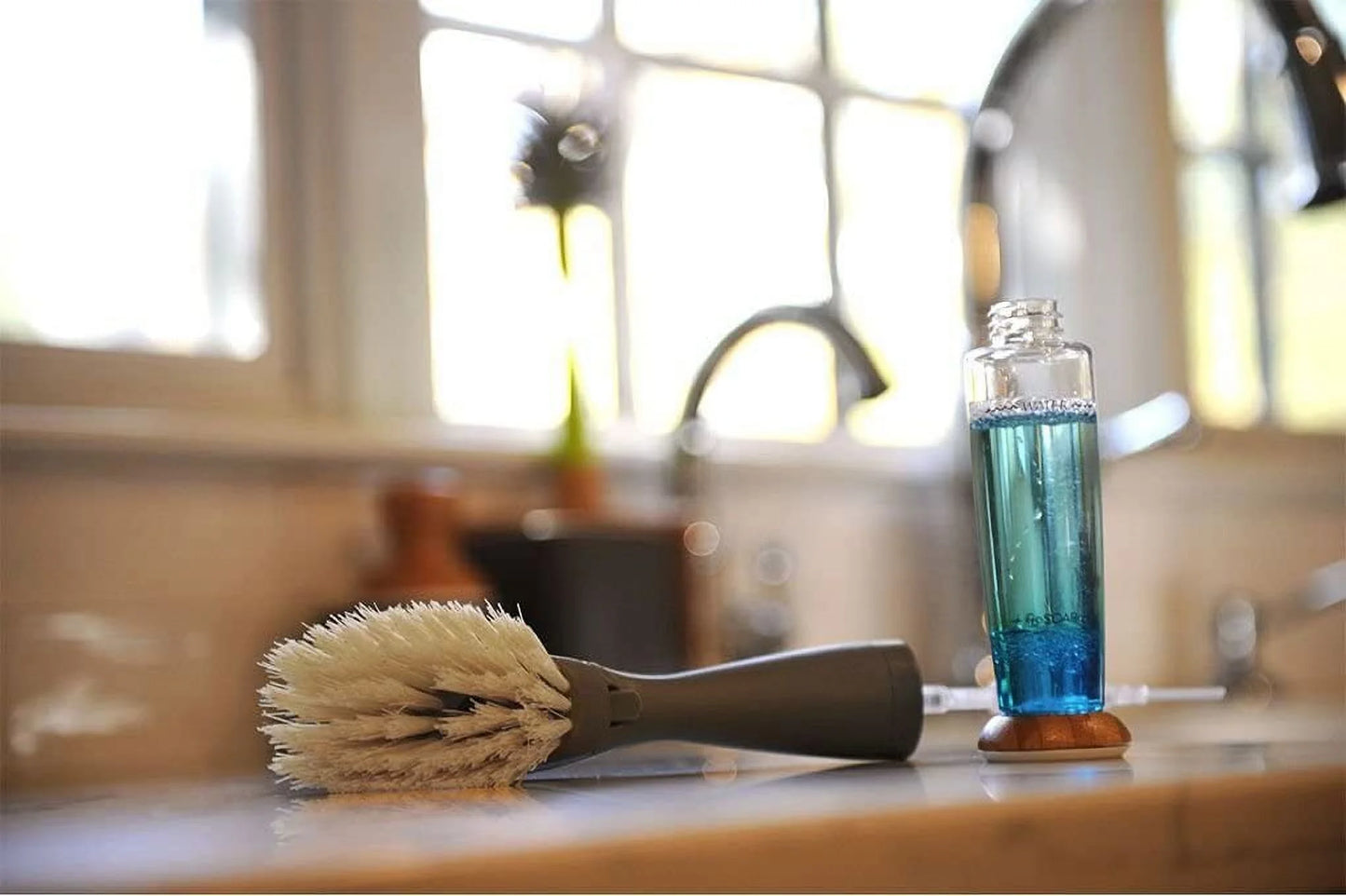 FOMO Foam Soap Dispensing Dish Brush, 1 EA, Grey