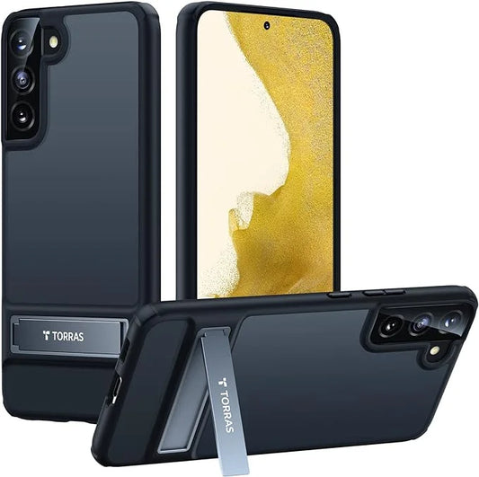 TORRAS MarsClimber for Samsung Galaxy S22+ Plus Case, [Military Grade Drop Tested] [3 Stand Ways Metal Kickstand] Translucent Matte for Samsung S22 Plus Case 5G, Matte Black