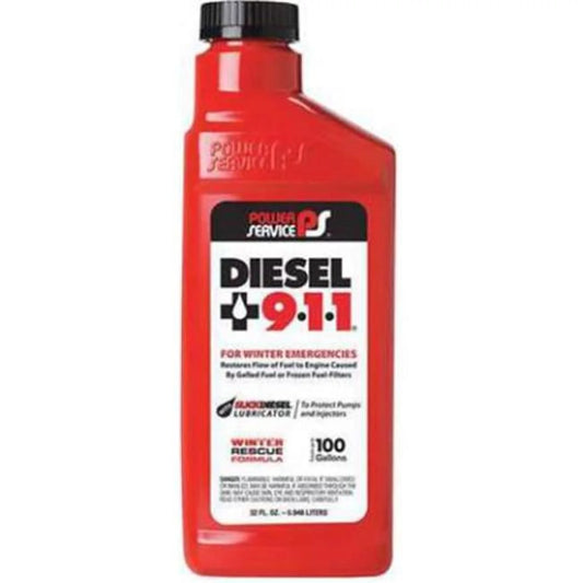 Power Service  32 oz 9-1-1 Diesel Fuel Additive  Amber