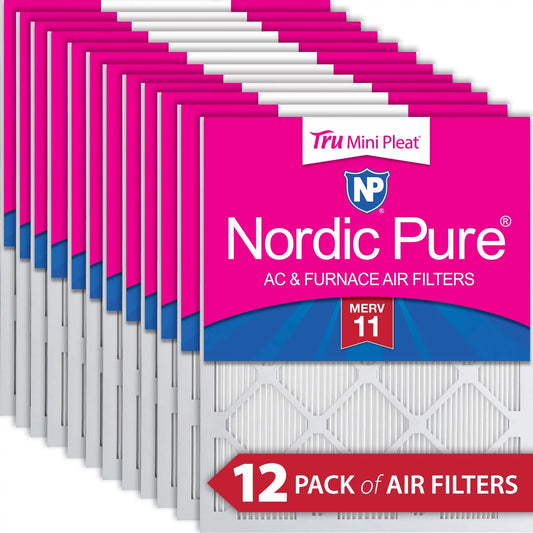 16x25x1 (15_1/2x24_1/2) Nordic Pure Tru Mini Pleat MERV 11 Air Filters 12 Pack